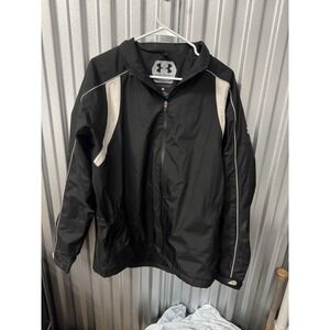 Under Armour Performance Golf Wear Large Lind Windbreaker Jacket Black